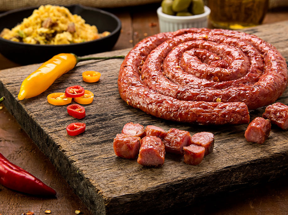 Linguiça fina apimentada Frigorífico Marchiori, fotografia de comida